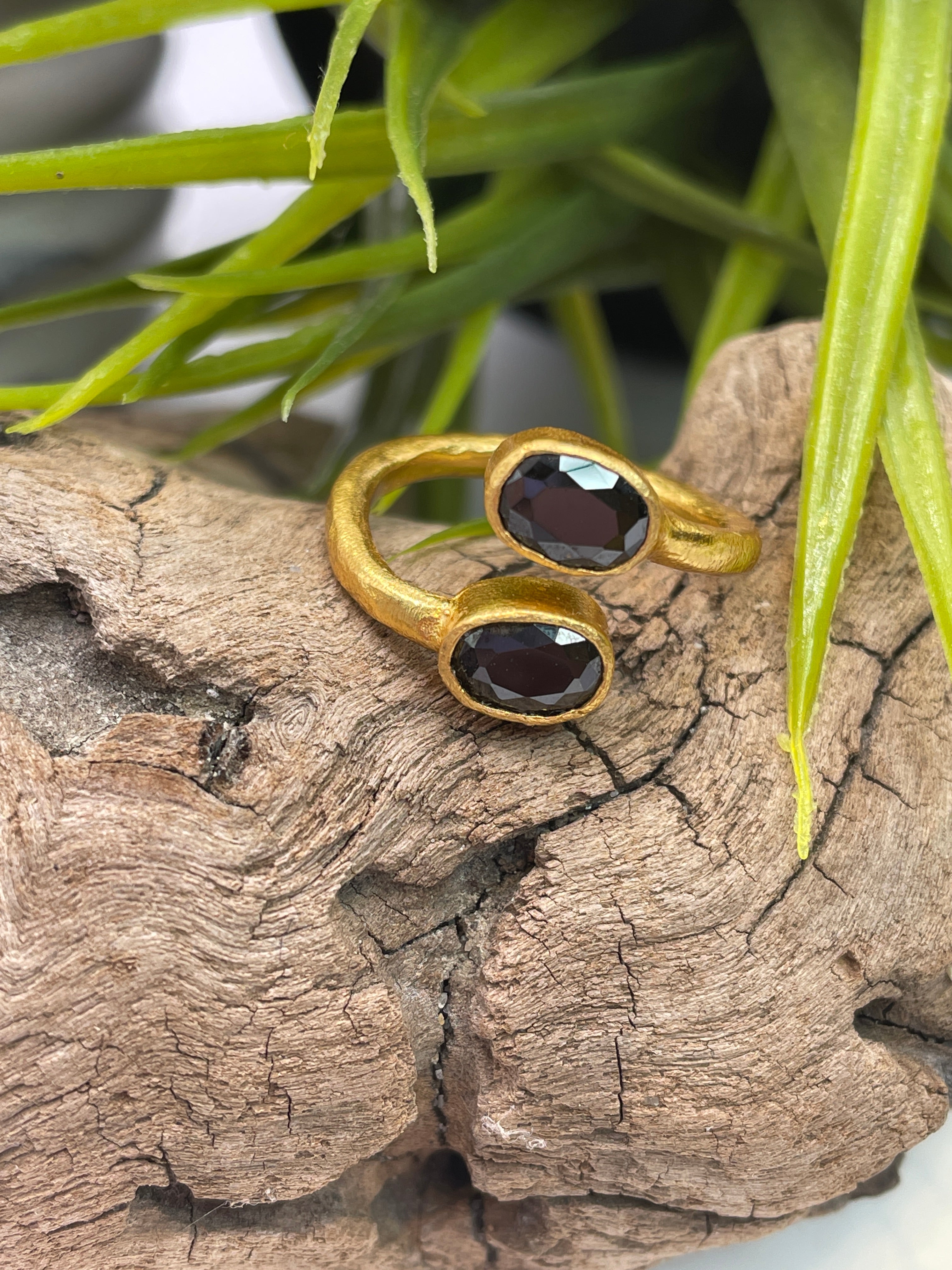 Double Black Onyx Ring