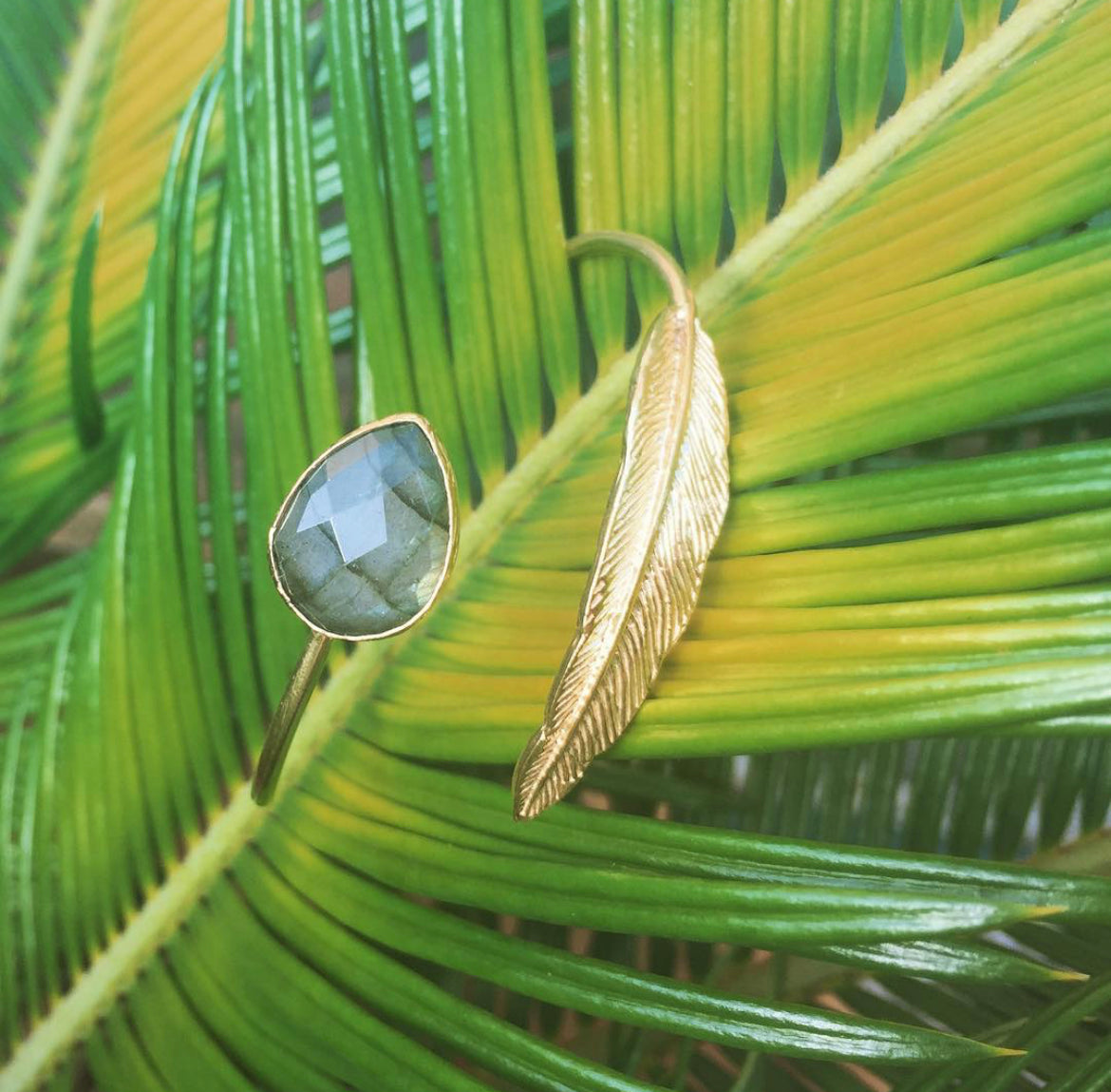 Feather Wrap Stone Bracelet - One Strange Bird