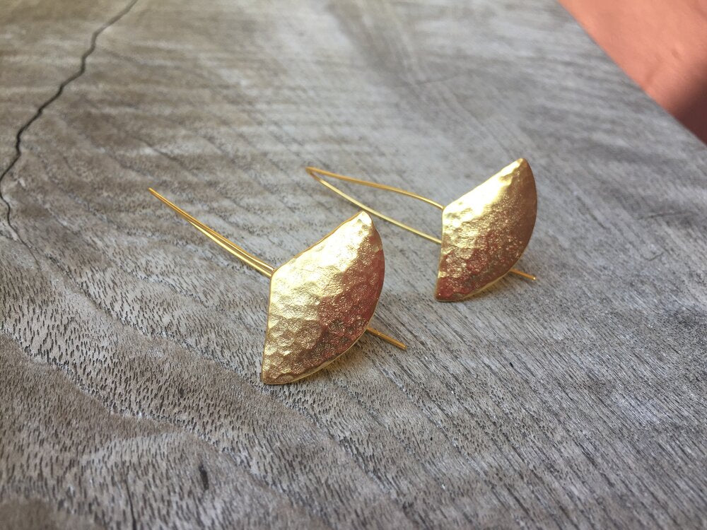 Hanging hammered earrings - One Strange Bird