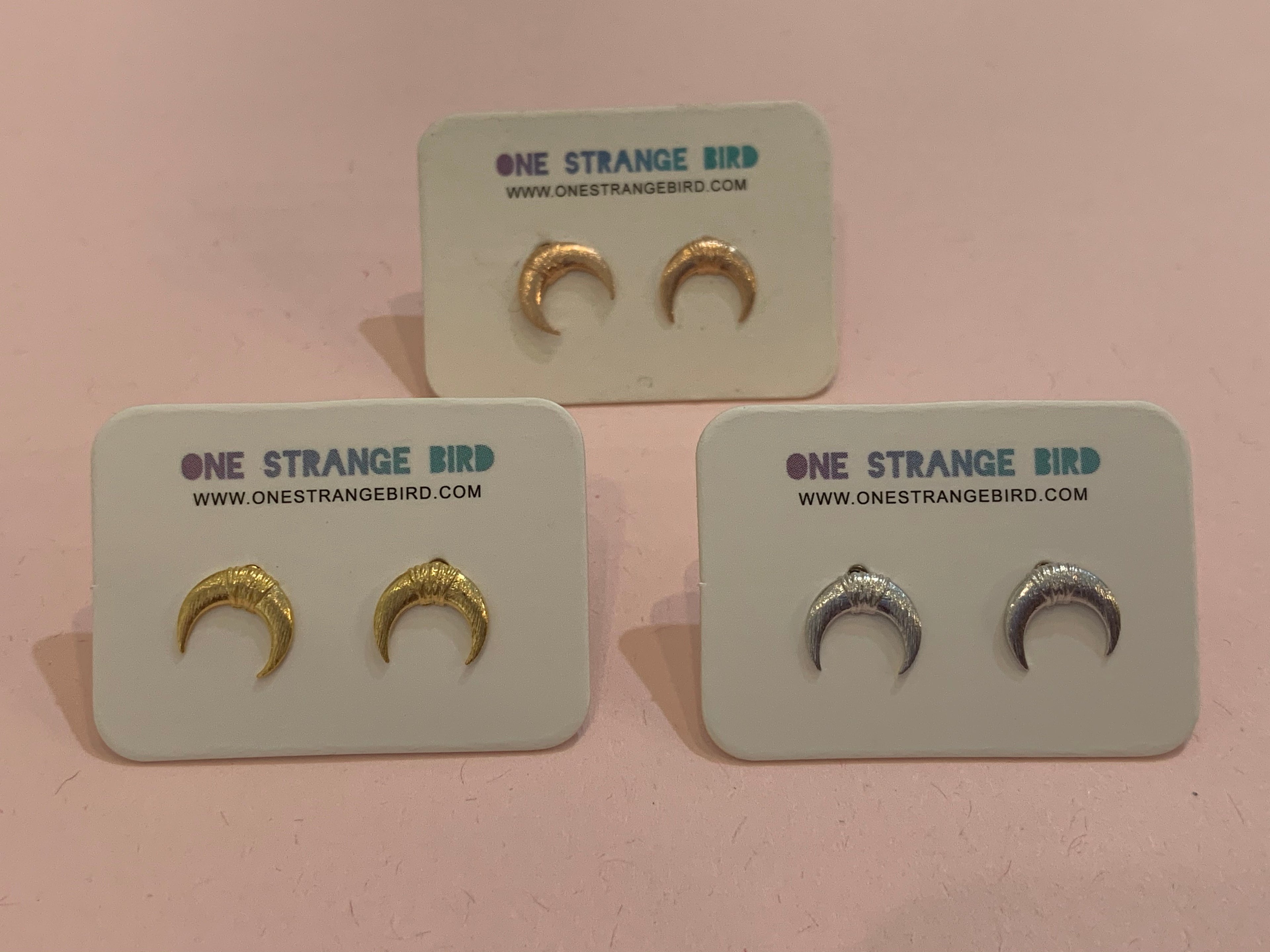 Crescent Studs - One Strange Bird
