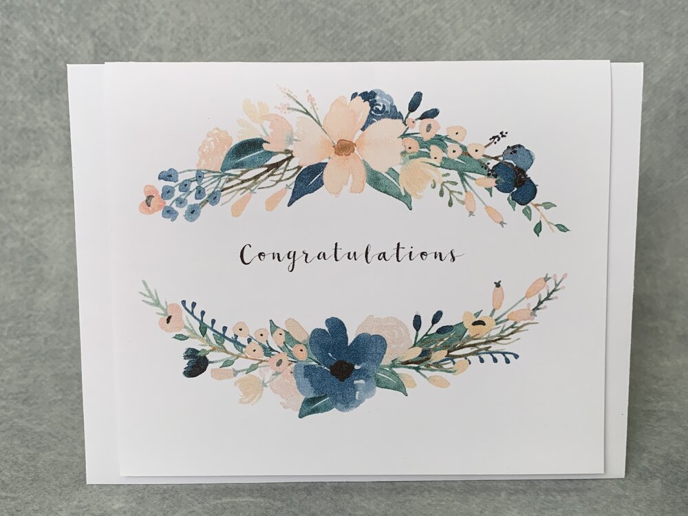 Congratulations Floral Card - One Strange Bird
