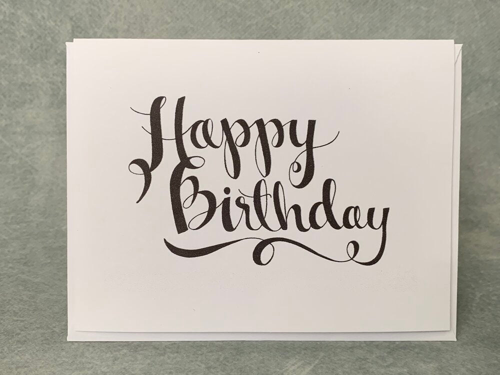 Happy Birthday Simple Black - One Strange Bird