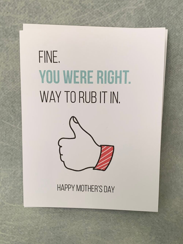 Rub it in Mother's Day card - One Strange Bird