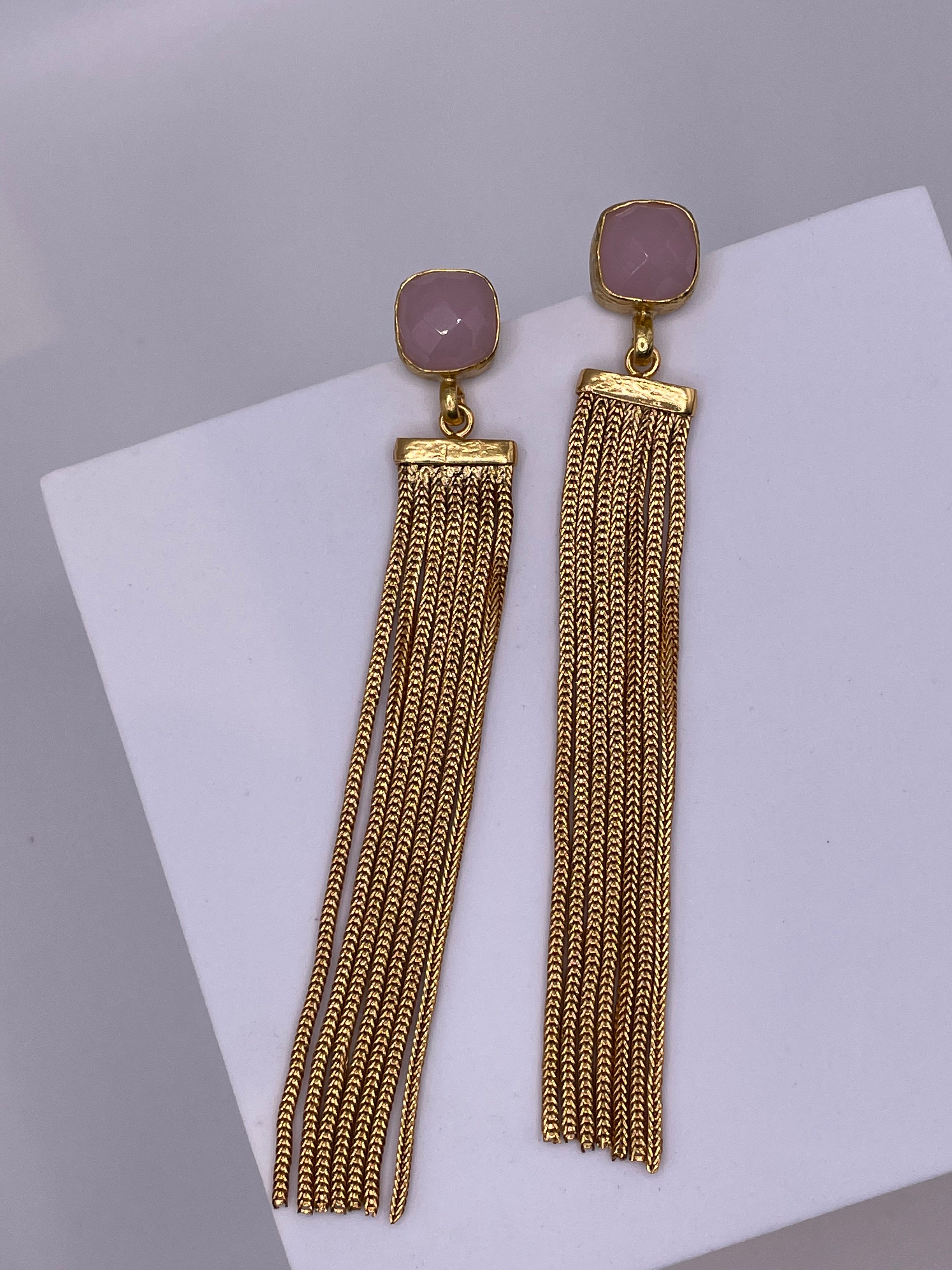 Stone + Mesh earrings