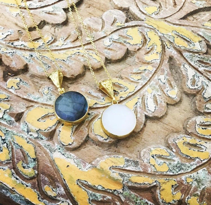 Circle Stone Necklace - One Strange Bird