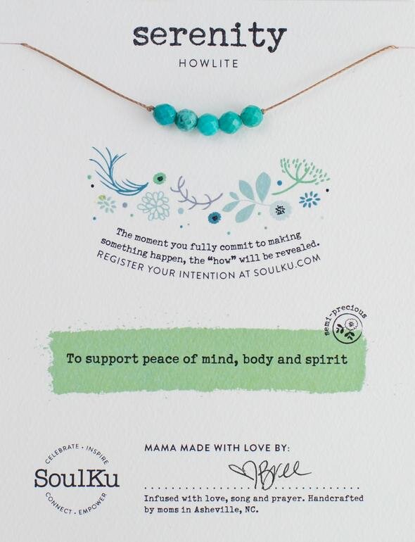 HOWLITE GEMSTONE INTENTION NECKLACE FOR SERENITY - One Strange Bird