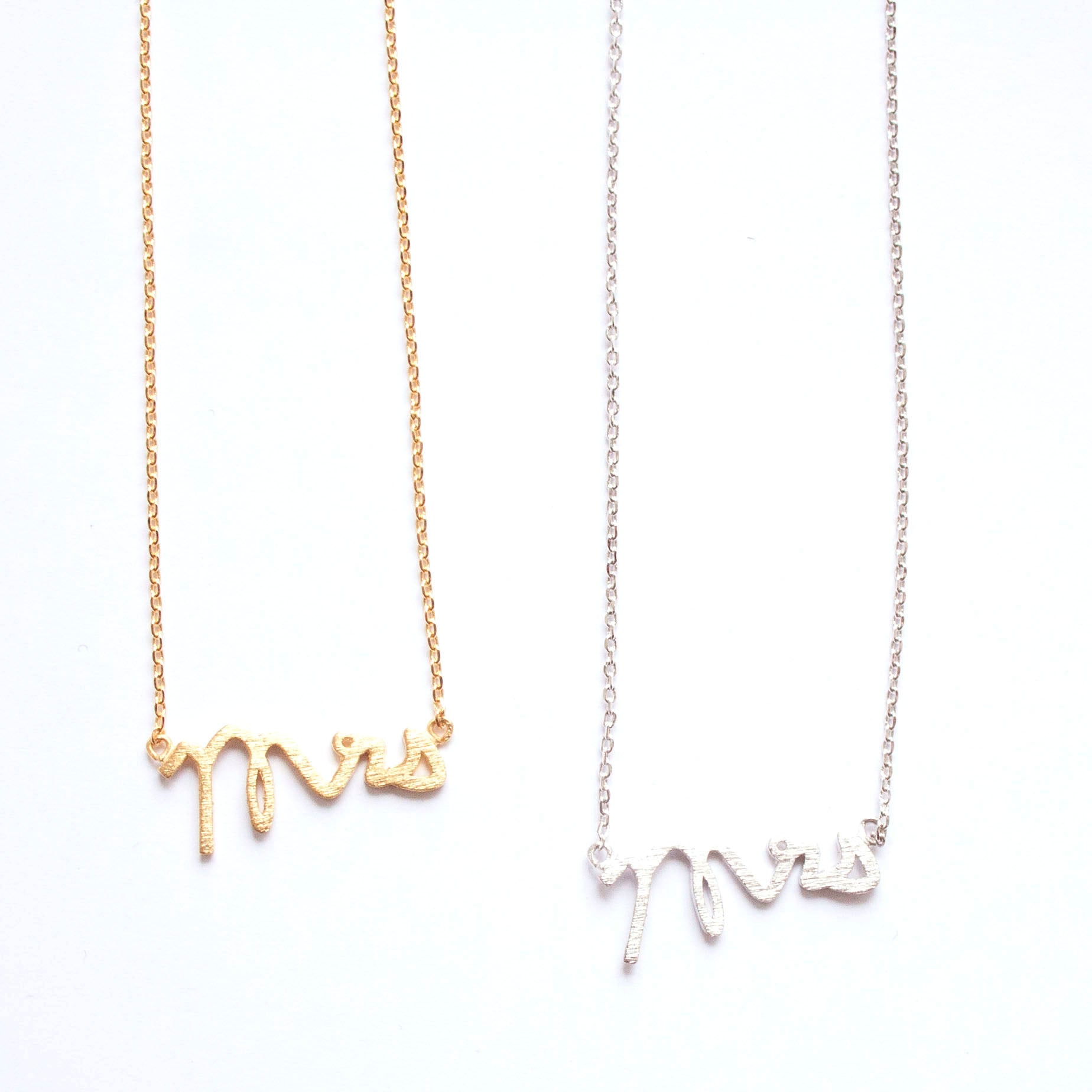 Dainty Mrs Engagement Necklace - One Strange Bird