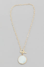 Toggle Chain Stone Pendant Necklace - One Strange Bird