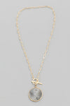 Toggle Chain Stone Pendant Necklace - One Strange Bird