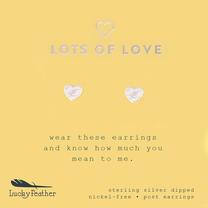 Love You Lots- Silver Heart Earrings - One Strange Bird