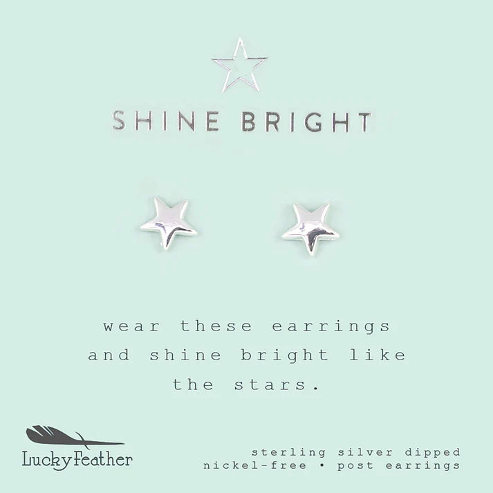 Shine So Bright- Silver Star Earrings