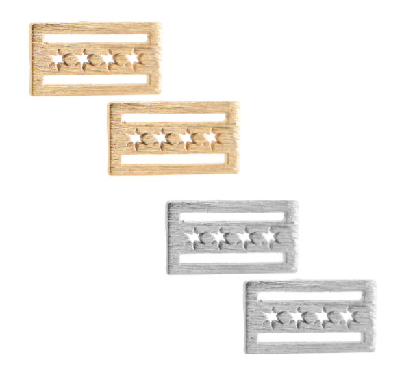 Chicago Flag Stud Earrings - One Strange Bird