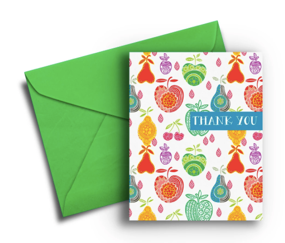 Cute Fruit Thank You Card - One Strange Bird