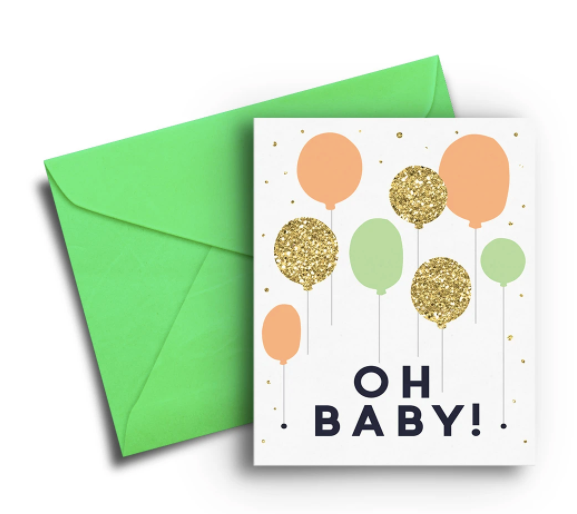 Baby Balloons Card - One Strange Bird