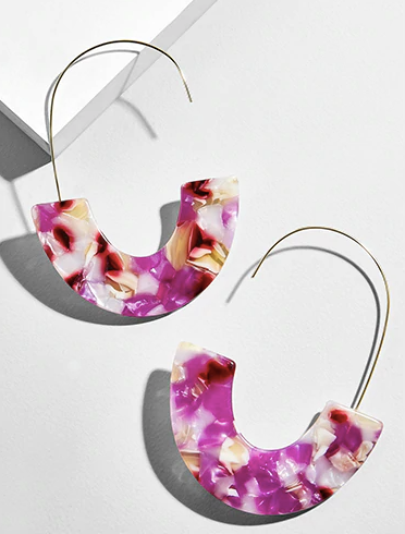 Hanging Hook Acrylic Earrings - One Strange Bird