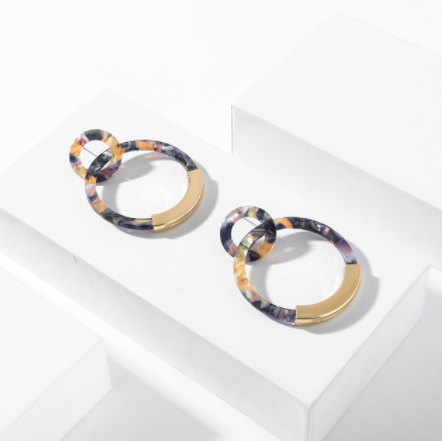 Bohemia Acrylic Double Hoop Earrings - One Strange Bird