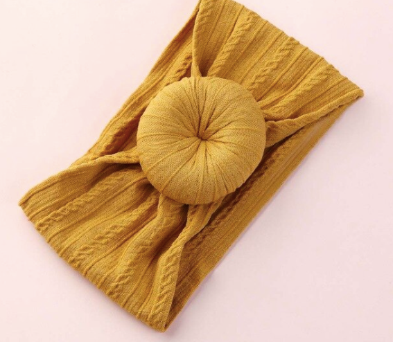 Baby Cable Knit Donut Nylon Headbands - One Strange Bird