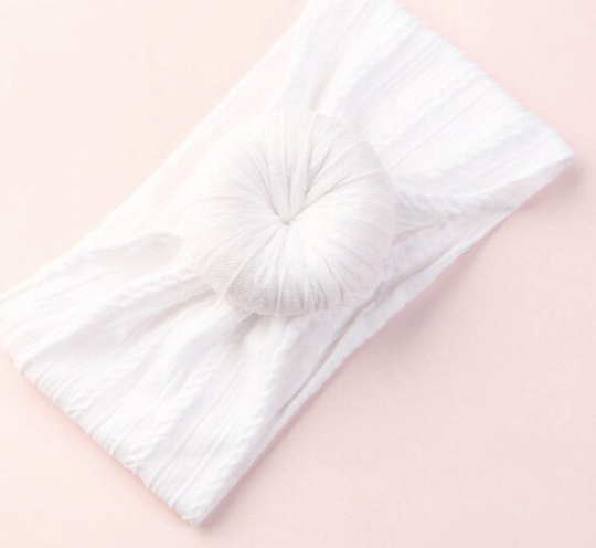 Baby Cable Knit Donut Nylon Headbands - One Strange Bird