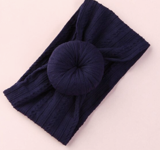 Baby Cable Knit Donut Nylon Headbands - One Strange Bird