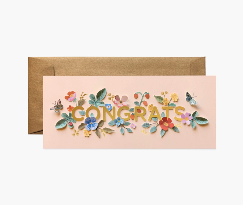 Cut Paper Grats Greeting Card - One Strange Bird