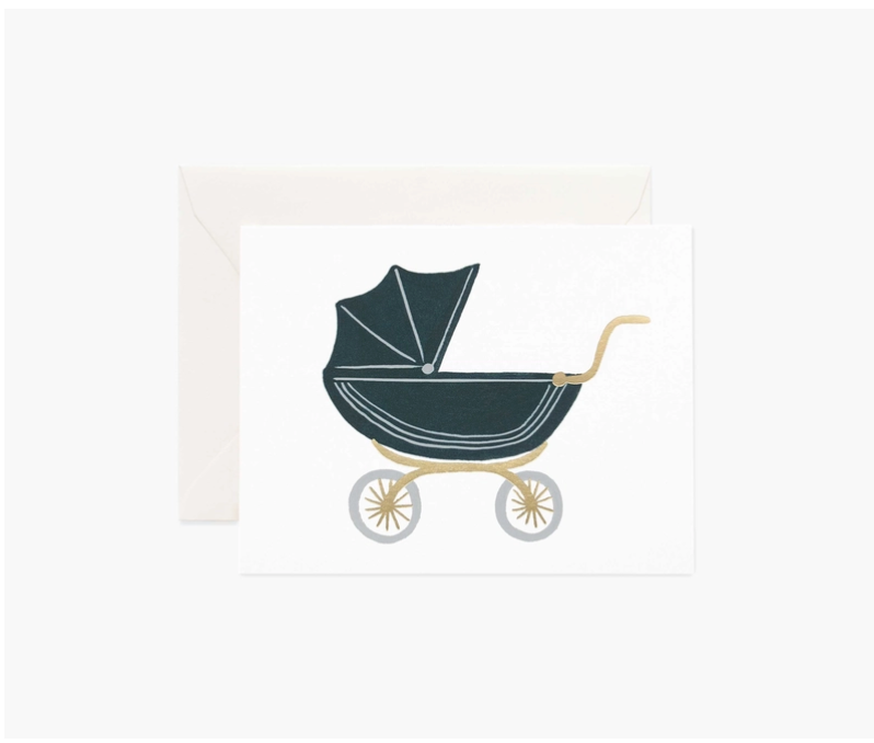 Pram Baby Card - One Strange Bird