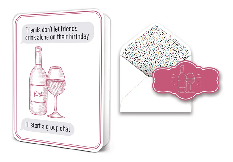 Friends Don't Let Friends Drink Alone  - Greeting Card - One Strange Bird