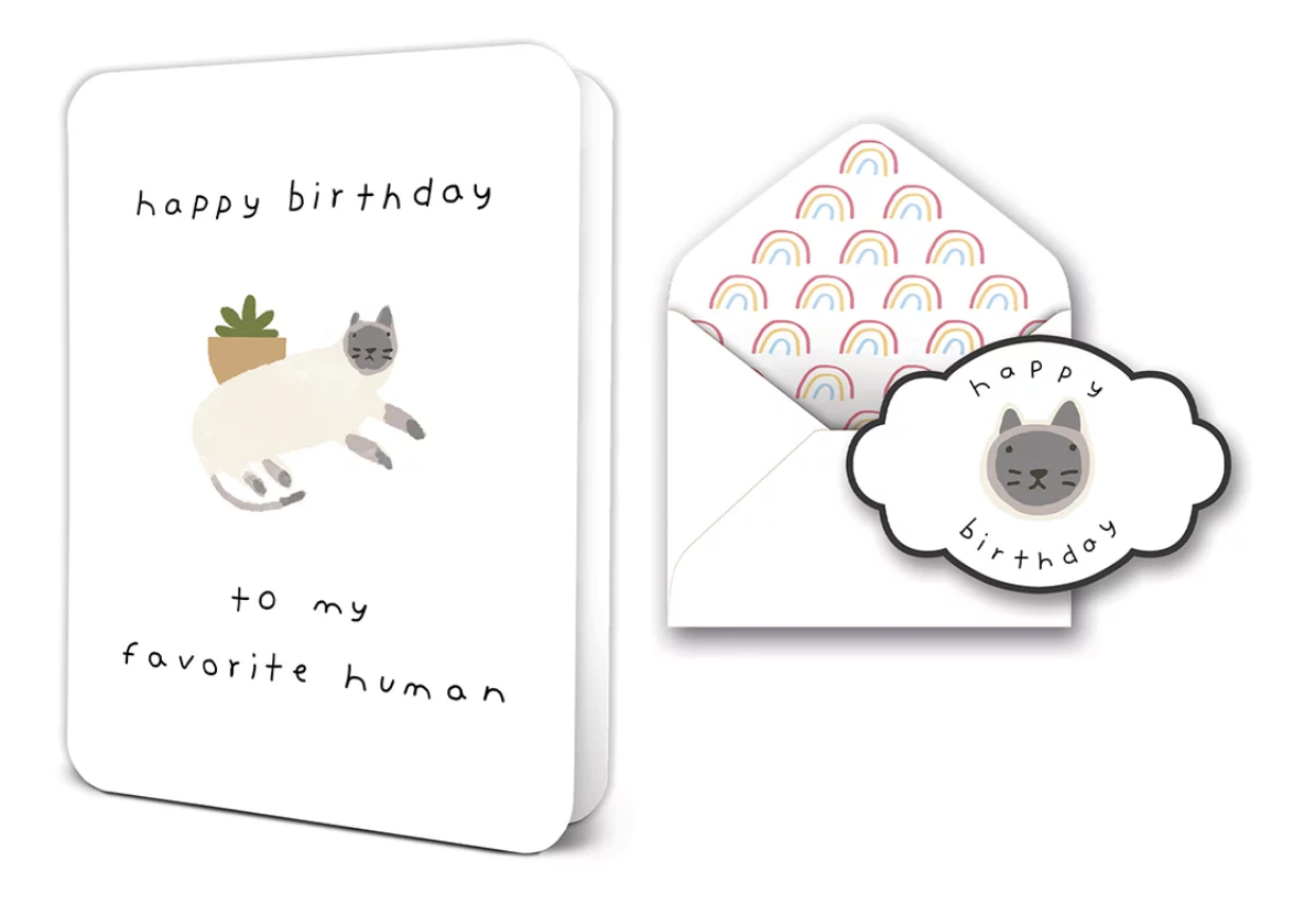 Happy Birthday Cat   - Greeting Card - One Strange Bird