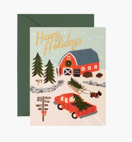 Holiday Tree Farm Card - One Strange Bird