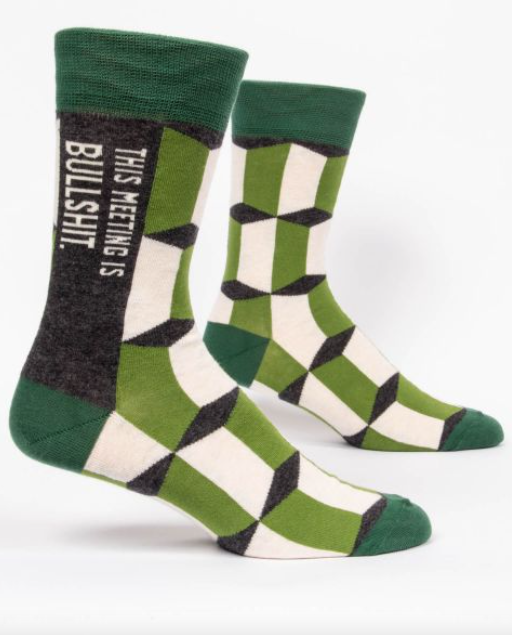 This Meeting Is Bullshit M-Crew Socks - One Strange Bird
