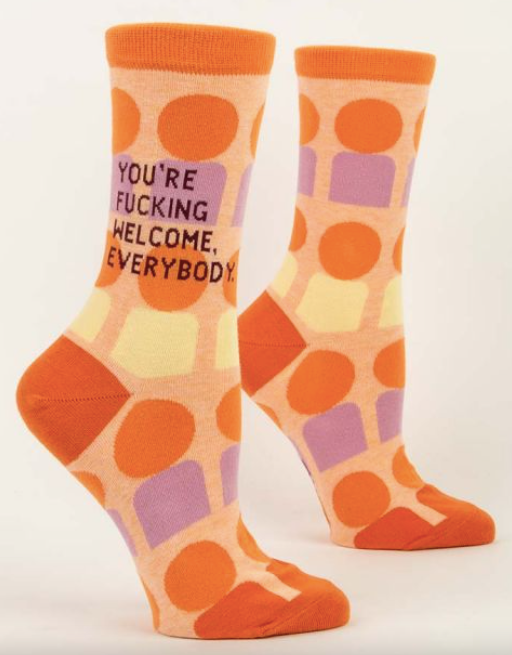 You're F*cking Welcome, Everybody. W-Crew Socks - One Strange Bird
