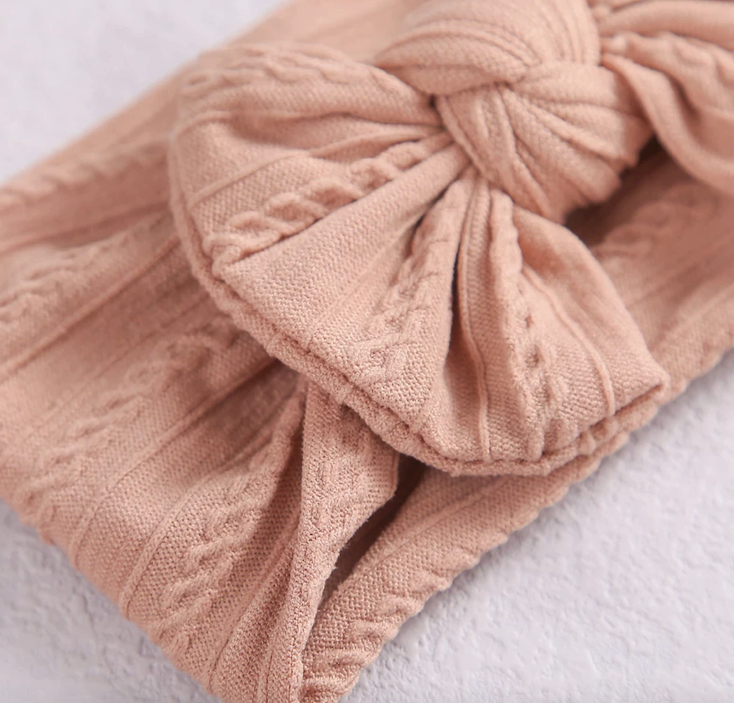 Baby Cable Knit Bow Headbands