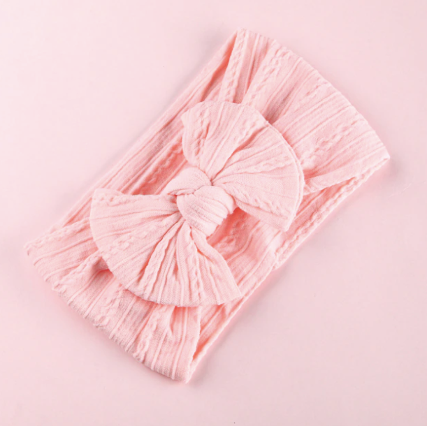 Baby Cable Knit Bow Headbands