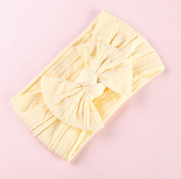 Baby Cable Knit Bow Headbands