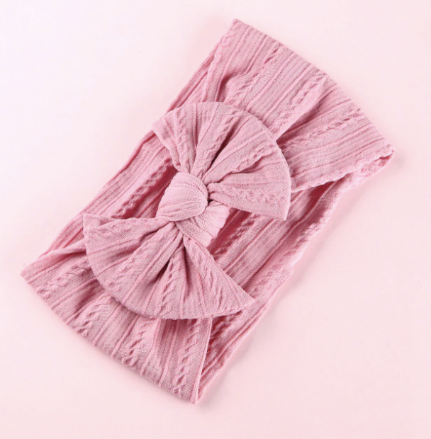 Baby Cable Knit Bow Headbands