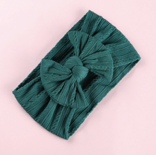 Baby Cable Knit Bow Headbands