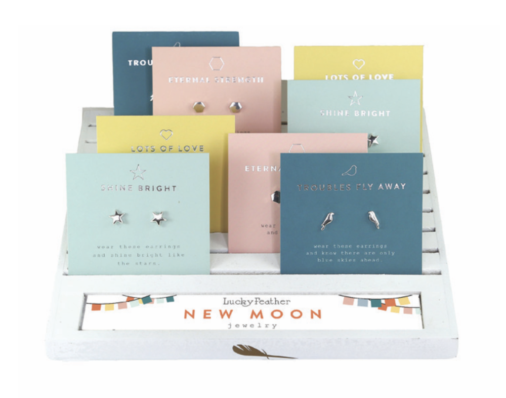 Lucky Feather New Moon Earrings - One Strange Bird