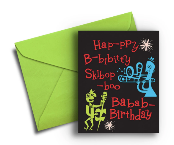 Jazz Scat Birthday Card - One Strange Bird