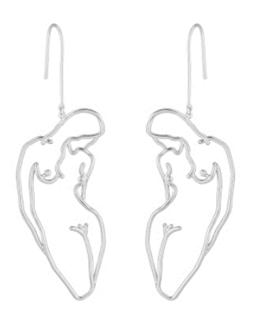 Human Body Face Metal Earrings - One Strange Bird