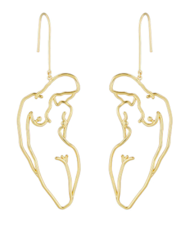Human Body Face Metal Earrings - One Strange Bird