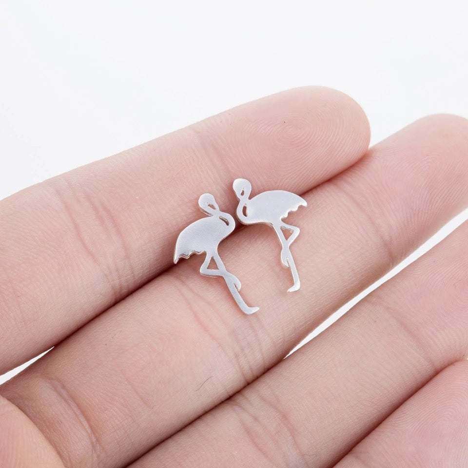 Tiny Flamingo Earrings - One Strange Bird