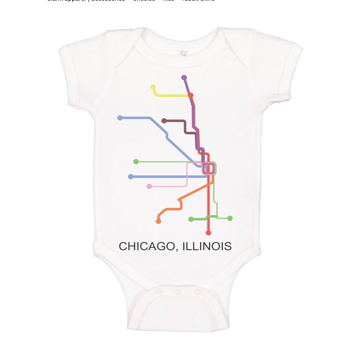Chicago L Map Onesie - One Strange Bird