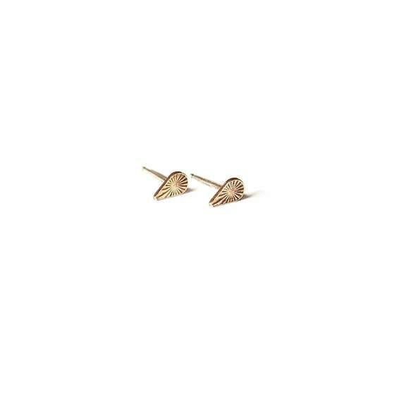 Tiny Starburst Teardrop Studs - One Strange Bird