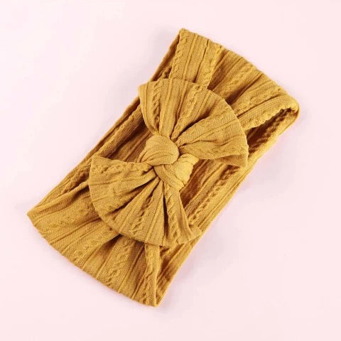 Baby Cable Knit Bow Headbands