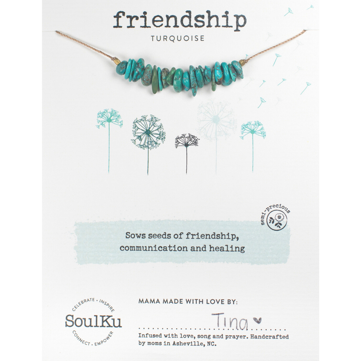 Turquoise Seed Necklace for Friendship - SEED8 - One Strange Bird