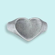 Silver Heart Signet Ring: Uncarded