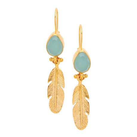 Stone and Feather Earring - One Strange Bird