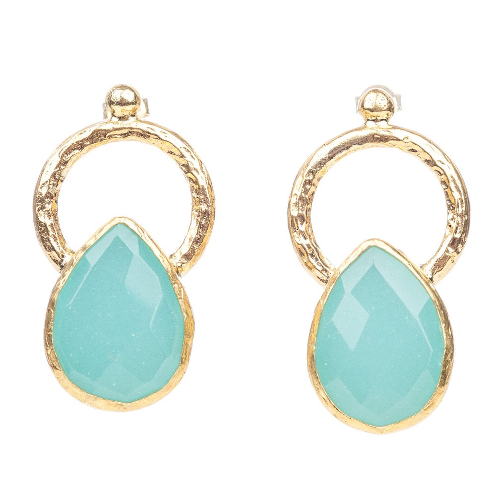 Circle Canna Teardrop Earring - One Strange Bird