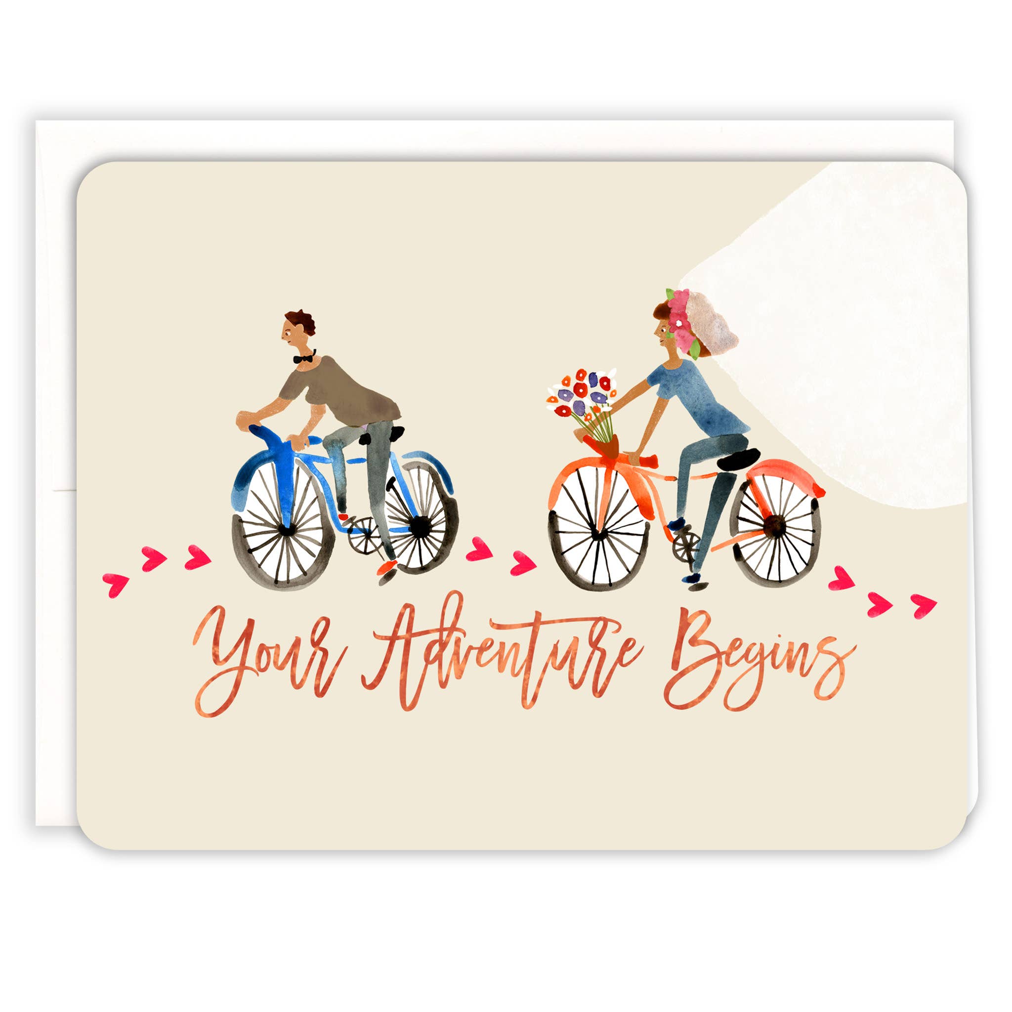 Bicycle Adventures Couple Wedding Card - One Strange Bird