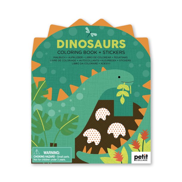 Coloring Book with Stickers Dinosaurs