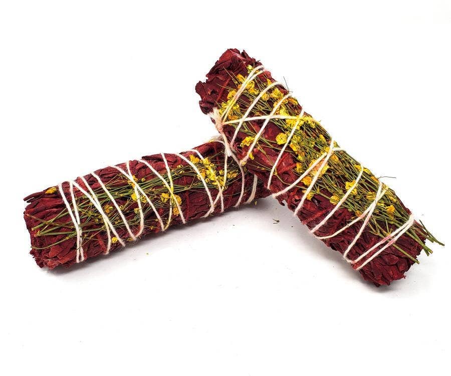 Dragon's Blood Sage W/ Wild Flower 4"